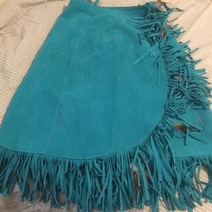 Vintage western skirt with beads and fringe.